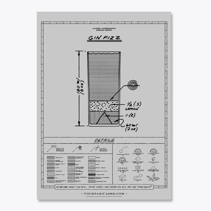 Gin Fizz Chart (Black Type)