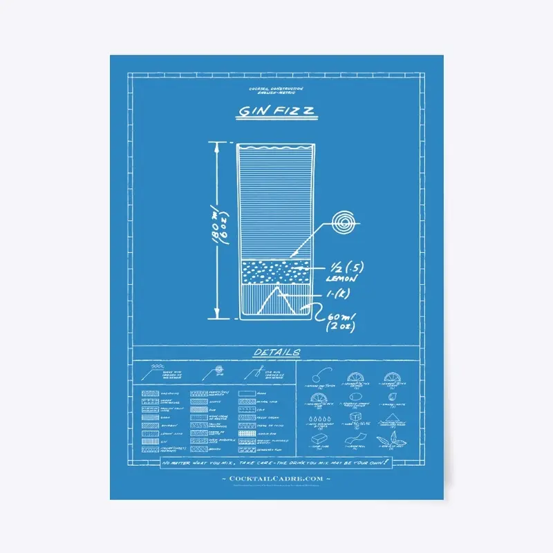 Gin Fizz Chart (White Type)